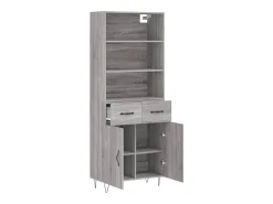 Aparador alto madera contrachapada gris sonoma 69,5x34x180 cm ES28769