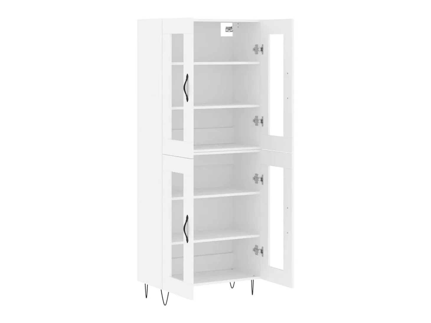 Aparador alto madera contrachapada blanco 69,5x34x180 cm