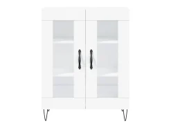 Aparador alto madera contrachapada blanco 69,5x34x180 cm