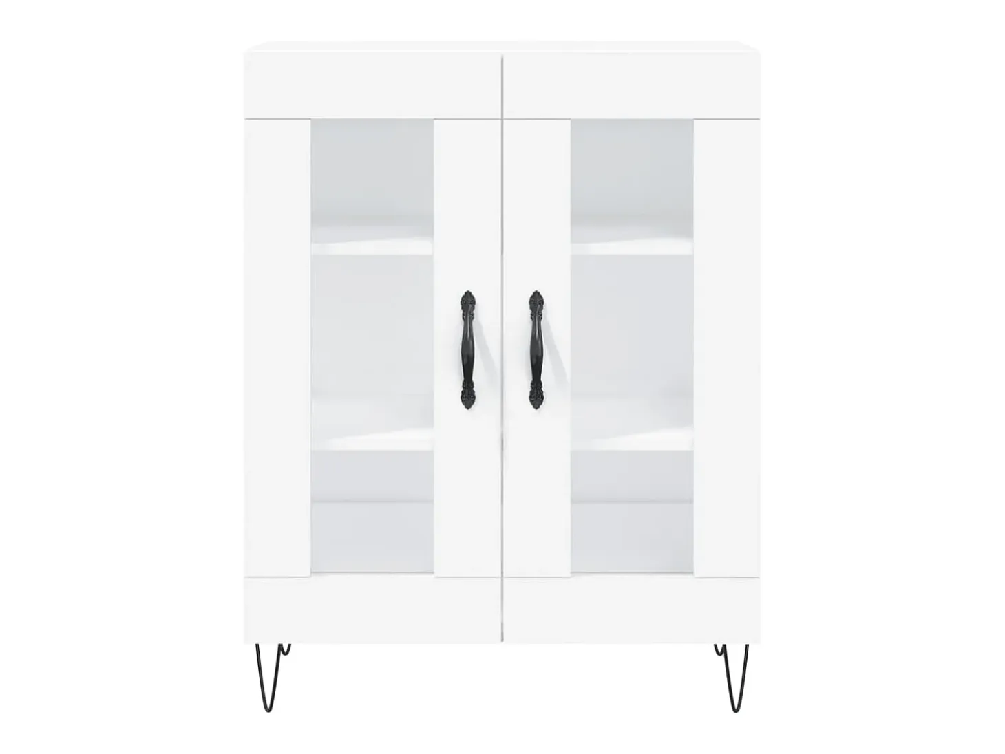 Aparador alto madera contrachapada blanco 69,5x34x180 cm