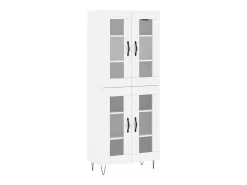 Aparador alto madera contrachapada blanco 69,5x34x180 cm