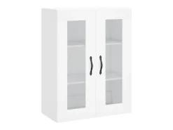 Aparador alto madera contrachapada blanco 69,5x34x180 cm