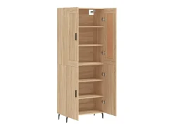 Aparador alto madera contrachapada color roble 69,5x34x180 cm