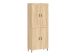 Aparador alto madera contrachapada color roble 69,5x34x180 cm
