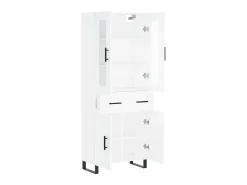 Aparador alto madera contrachapada blanco 69,5x34x180 cm ES24701
