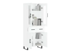 Aparador alto madera contrachapada blanco 69,5x34x180 cm ES24701