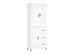 Aparador alto madera contrachapada blanco 69,5x34x180 cm ES62584