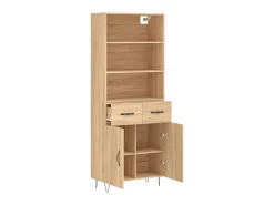 Aparador alto madera contrachapada color roble 69,5x34x180 cm ES93807