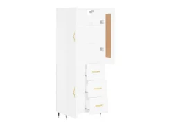 Aparador alto madera contrachapada blanco 69,5x34x180 cm ES83329