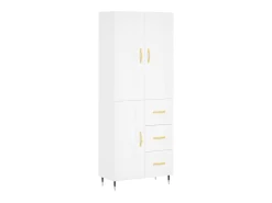 Aparador alto madera contrachapada blanco 69,5x34x180 cm ES83329