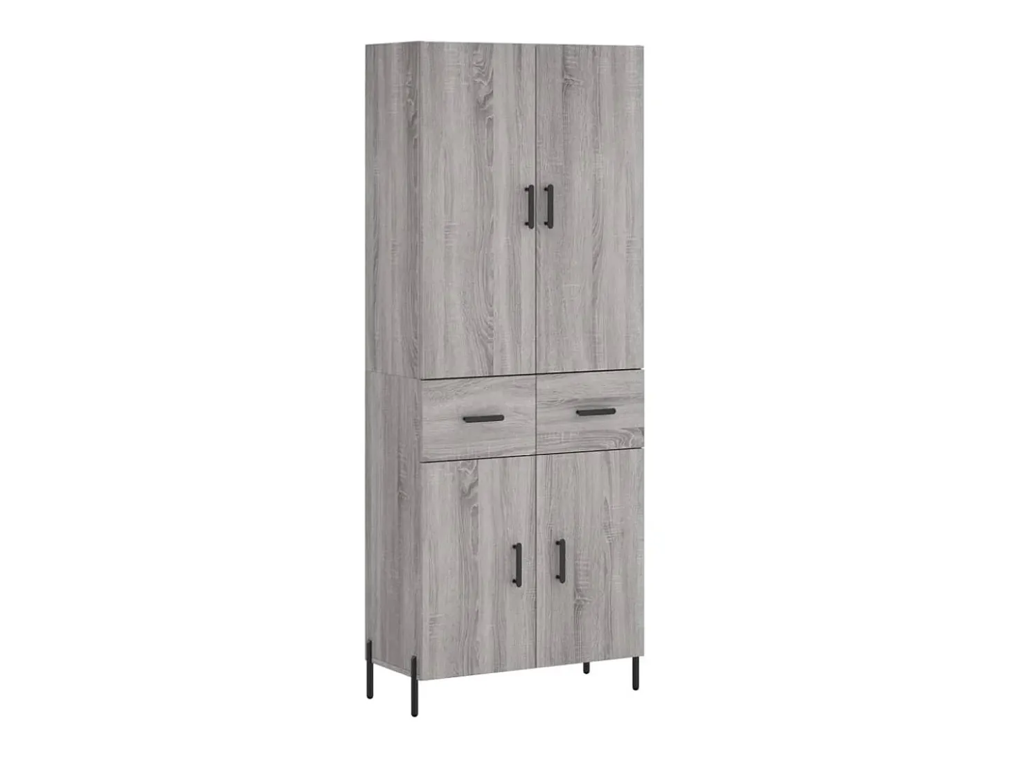 Aparador alto madera contrachapada gris sonoma 69,5x34x180 cm