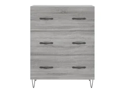 Aparador alto madera contrachapada gris sonoma 69,5x34x180 cm