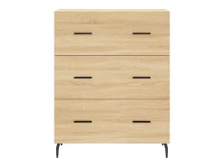 Aparador alto madera contrachapada color roble 69,5x34x180 cm