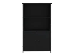 Aparador alto madera de ingeniería negro 62x32x103,5 cm