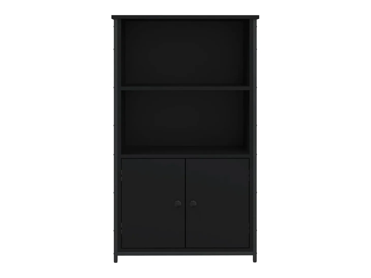 Aparador alto madera de ingeniería negro 62x32x103,5 cm