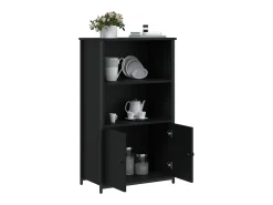 Aparador alto madera de ingeniería negro 62x32x103,5 cm