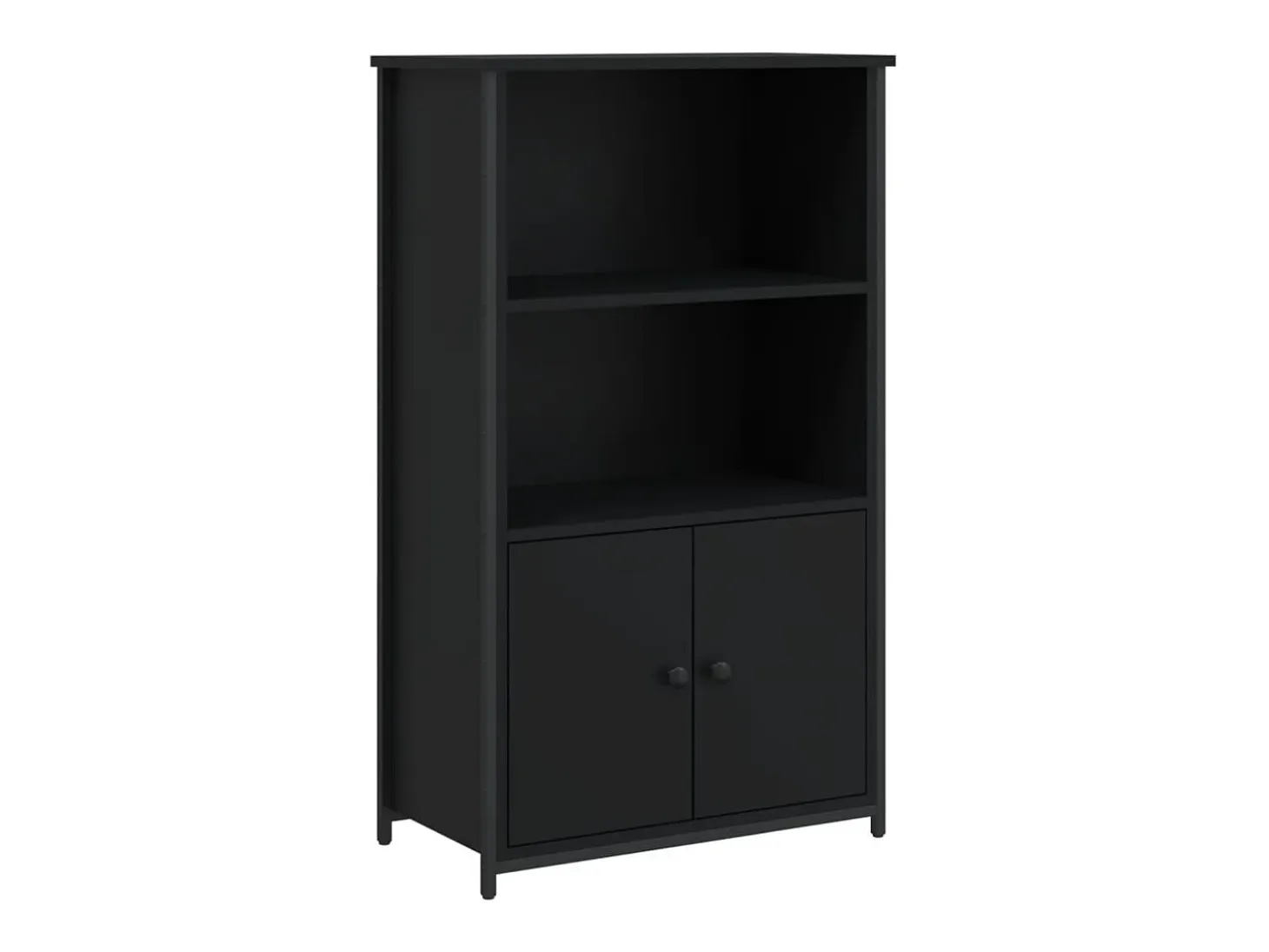 Aparador alto madera de ingeniería negro 62x32x103,5 cm