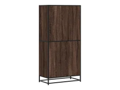 Aparador alto madera de ingeniería marrón roble 68x35x139 cm