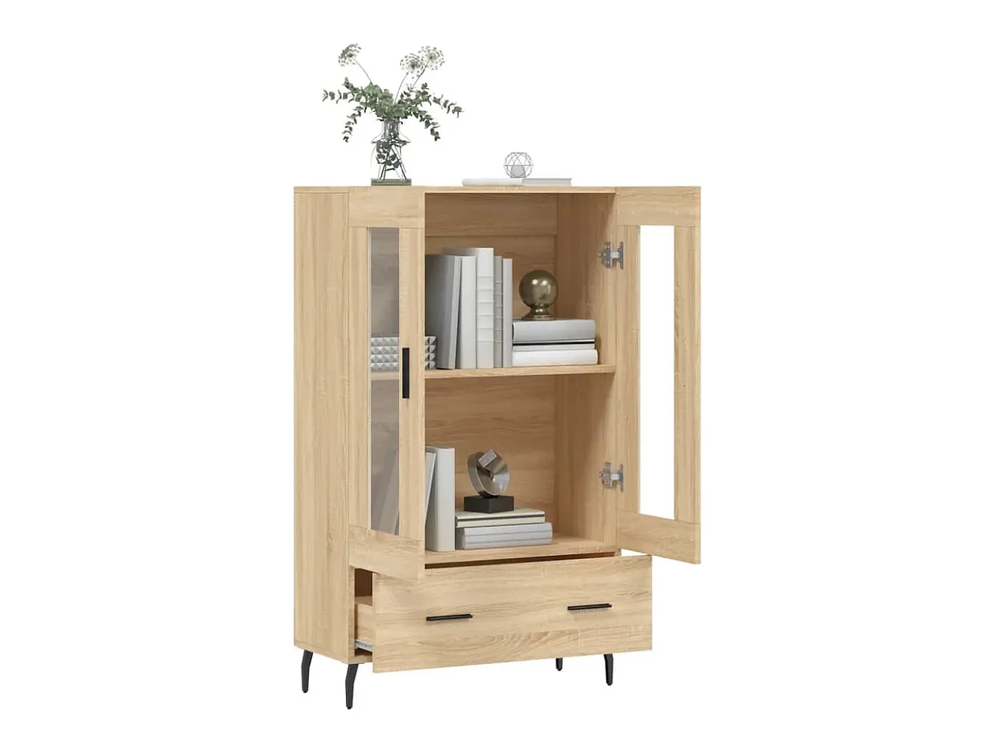 Aparador alto madera de ingeniería roble Sonoma 69,5x31x115 cm ES68694
