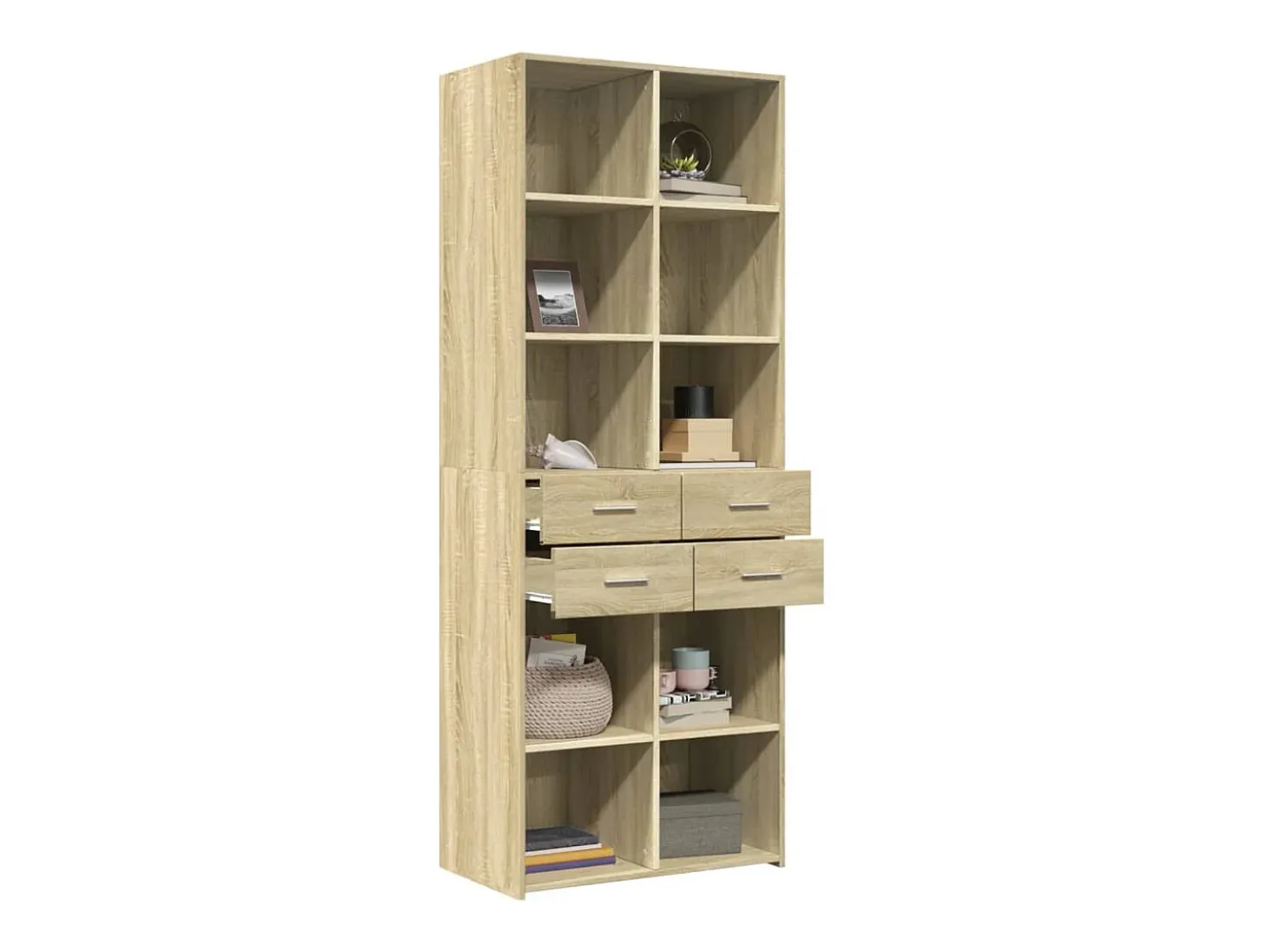Aparador alto madera de ingeniería roble Sonoma 70x42,5x185 cm