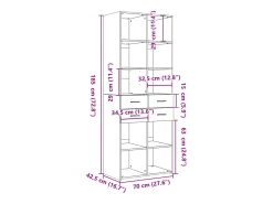 Aparador alto madera de ingeniería roble Sonoma 70x42,5x185 cm