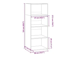 Aparador alto madera de ingeniería marrón roble 50x41x124 cm