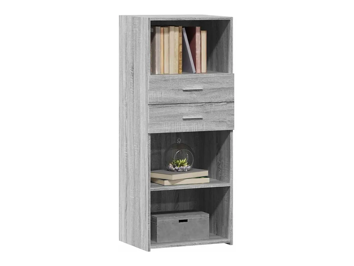 Aparador alto madera de ingeniería gris Sonoma 50x42,5x124 cm
