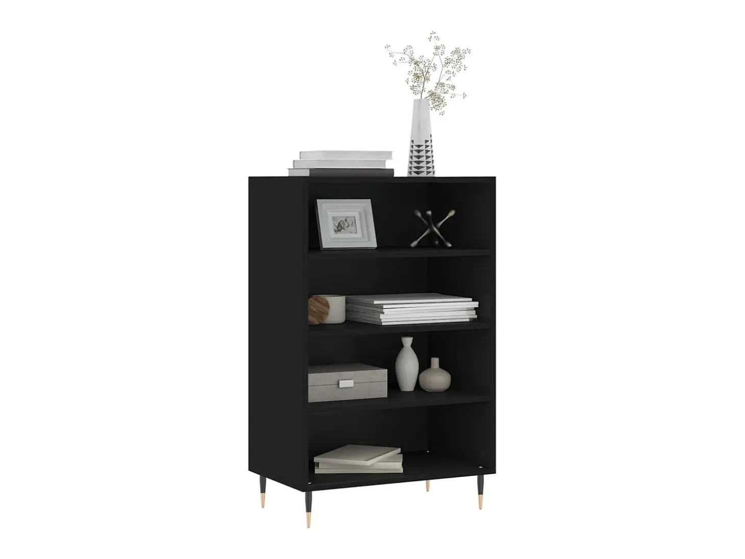 Aparador alto madera de ingeniería negro 57x35x90 cm ES45720