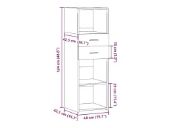 Aparador alto madera de ingeniería roble Sonoma 40x42,5x124 cm