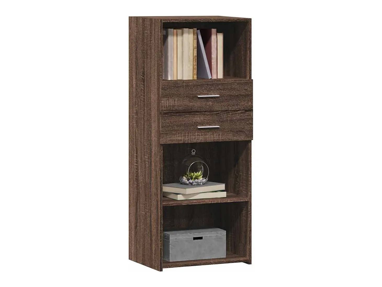 Aparador alto madera de ingeniería marrón roble 50x42,5x124 cm