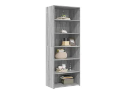 Aparador alto madera de ingeniería gris Sonoma 70x41x185 cm