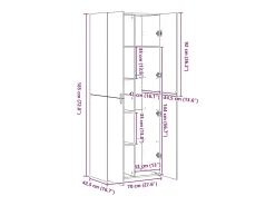 Aparador alto madera de ingeniería roble Sonoma 70x42,5x185 cm