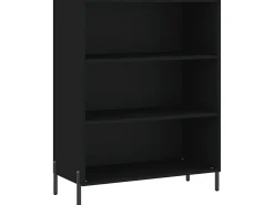 Aparador alto madera de ingeniería negro 69,5x32,5x180 cm ES176494
