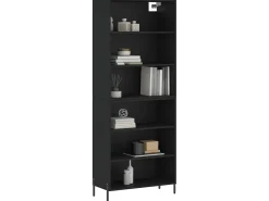 Aparador alto madera de ingeniería negro 69,5x32,5x180 cm ES176494