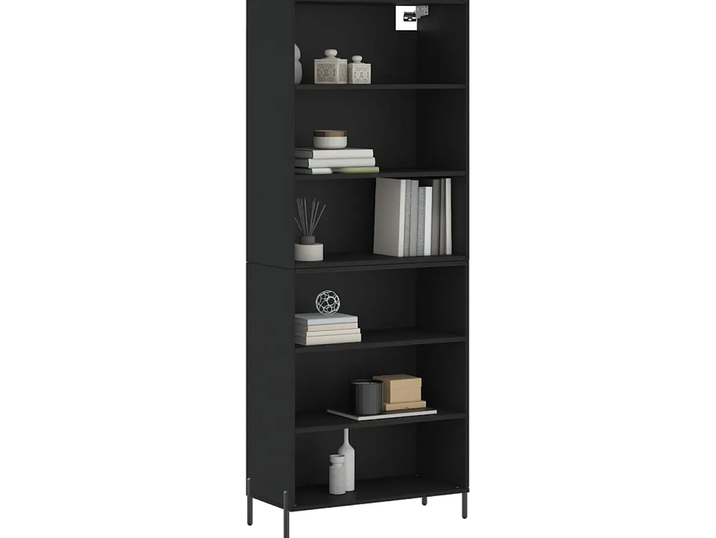 Aparador alto madera de ingeniería negro 69,5x32,5x180 cm ES176494