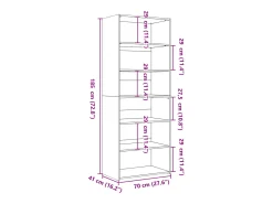 Aparador alto madera de ingeniería roble Sonoma 70x41x185 cm