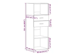 Aparador alto madera de ingeniería blanco 45x42,5x124 cm