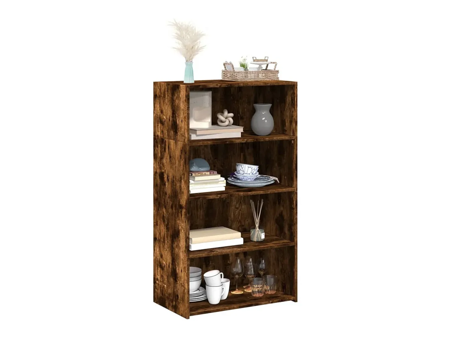 Aparador alto madera de ingeniería roble ahumado 70x41x124 cm