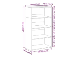 Aparador alto madera de ingeniería roble ahumado 70x41x124 cm
