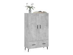 Aparador alto madera de ingeniería gris hormigón 69,5x31x115 cm