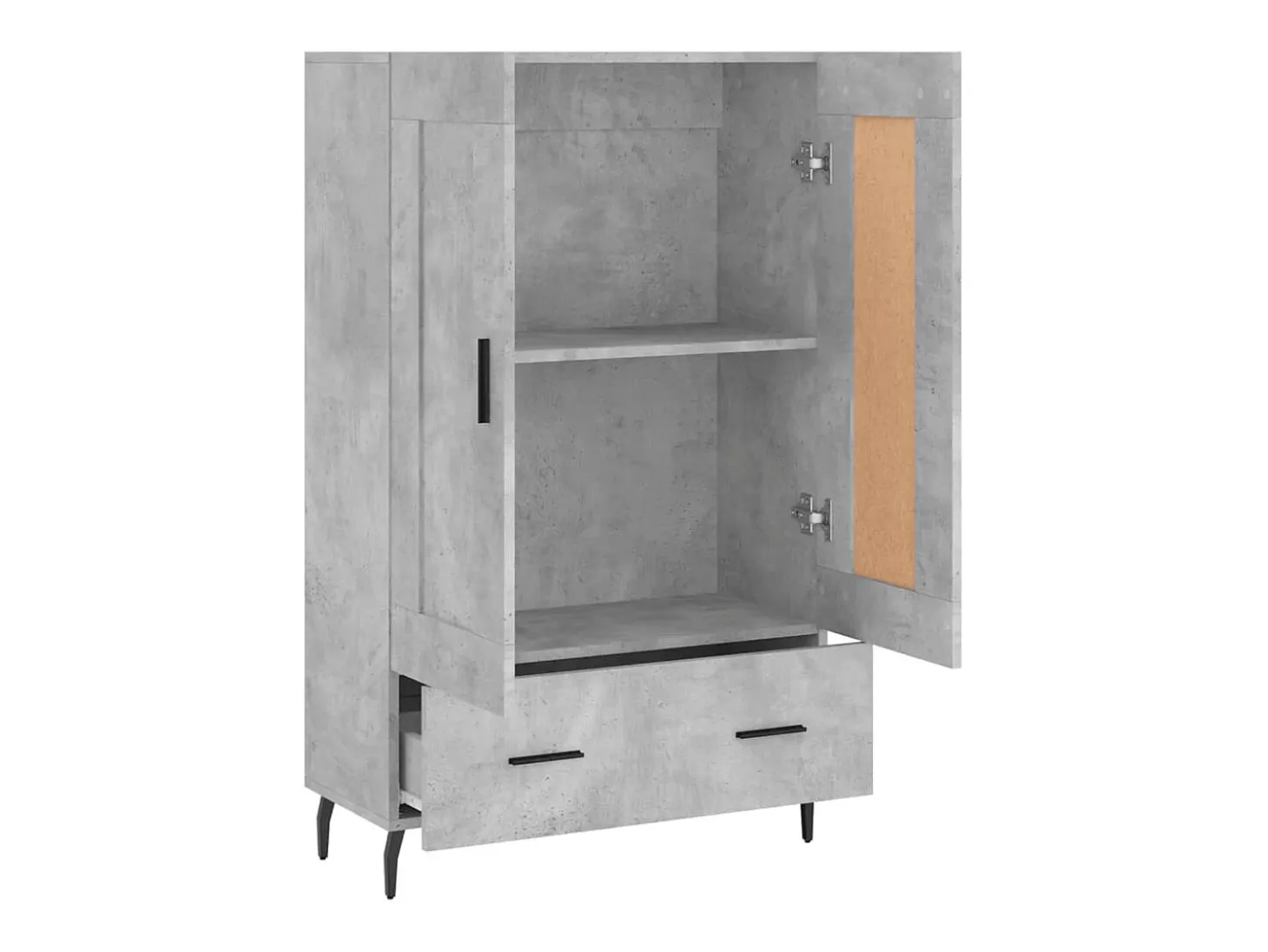 Aparador alto madera de ingeniería gris hormigón 69,5x31x115 cm