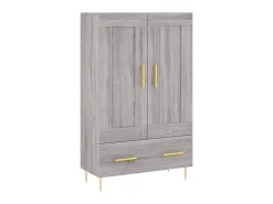 Aparador alto madera de ingeniería gris Sonoma 69,5x31x115 cm ES35545