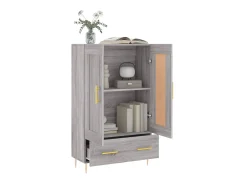 Aparador alto madera de ingeniería gris Sonoma 69,5x31x115 cm ES35545