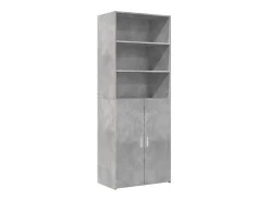 Aparador alto madera de ingeniería gris hormigón 70x42,5x185 cm