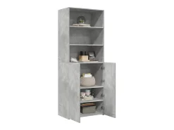 Aparador alto madera de ingeniería gris hormigón 70x42,5x185 cm