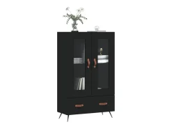 Aparador alto madera de ingeniería negro 69,5x31x115 cm