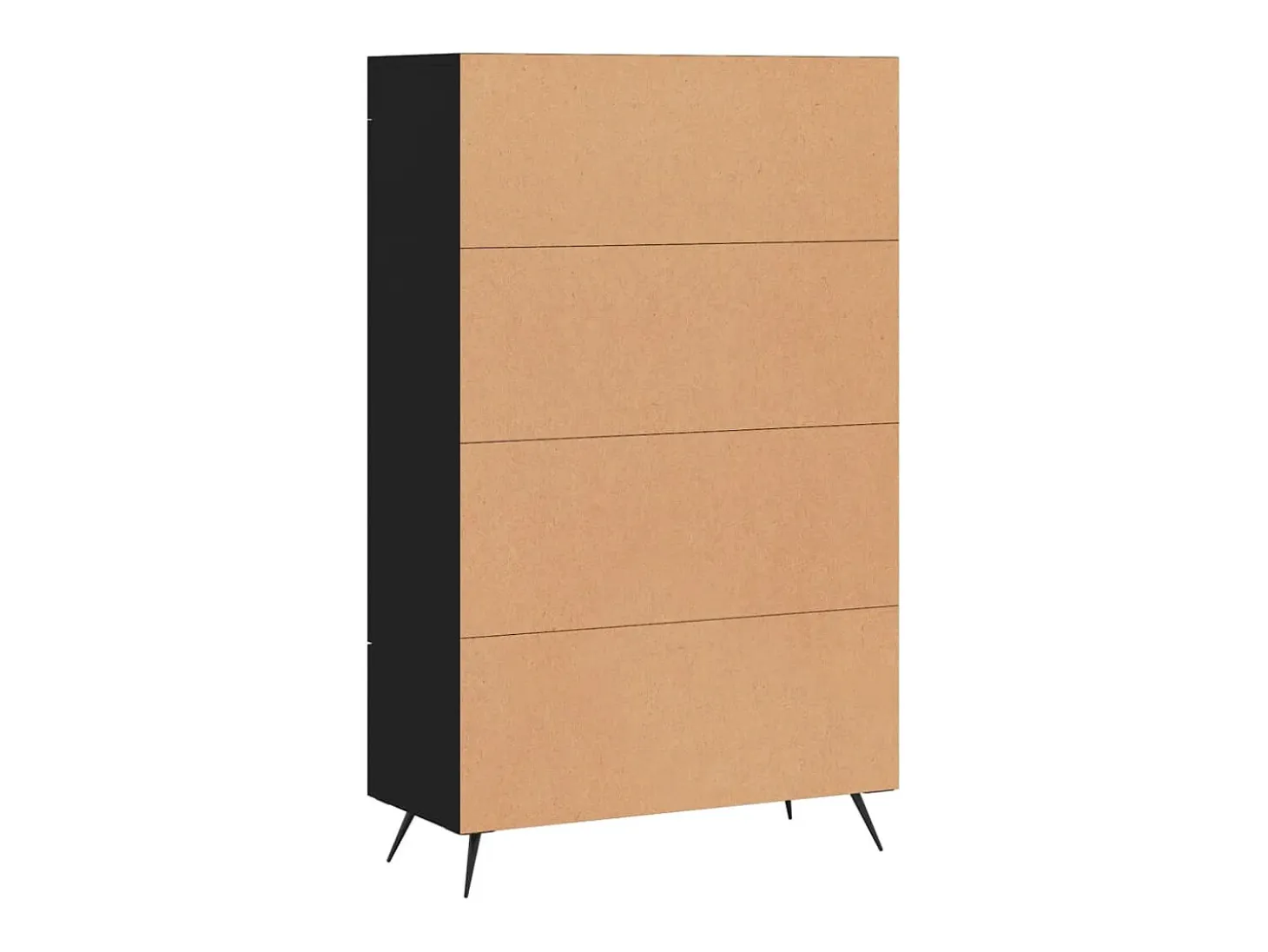 Aparador alto madera de ingeniería negro 69,5x31x115 cm