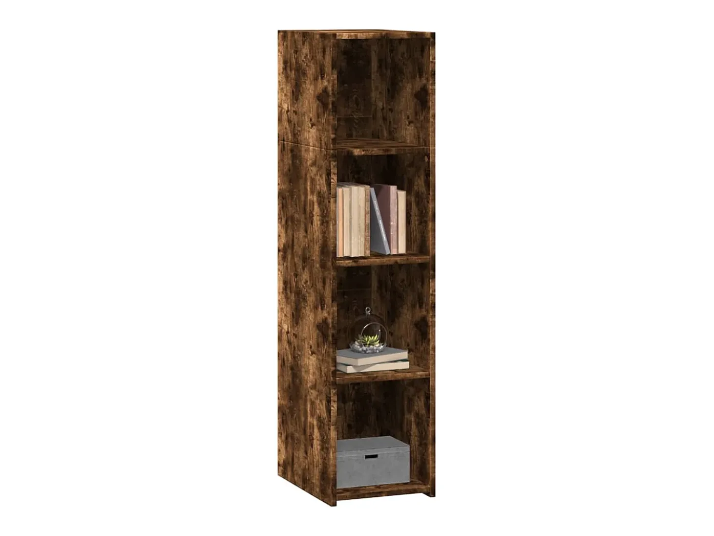 Aparador alto madera de ingeniería roble ahumado 30x41x124 cm