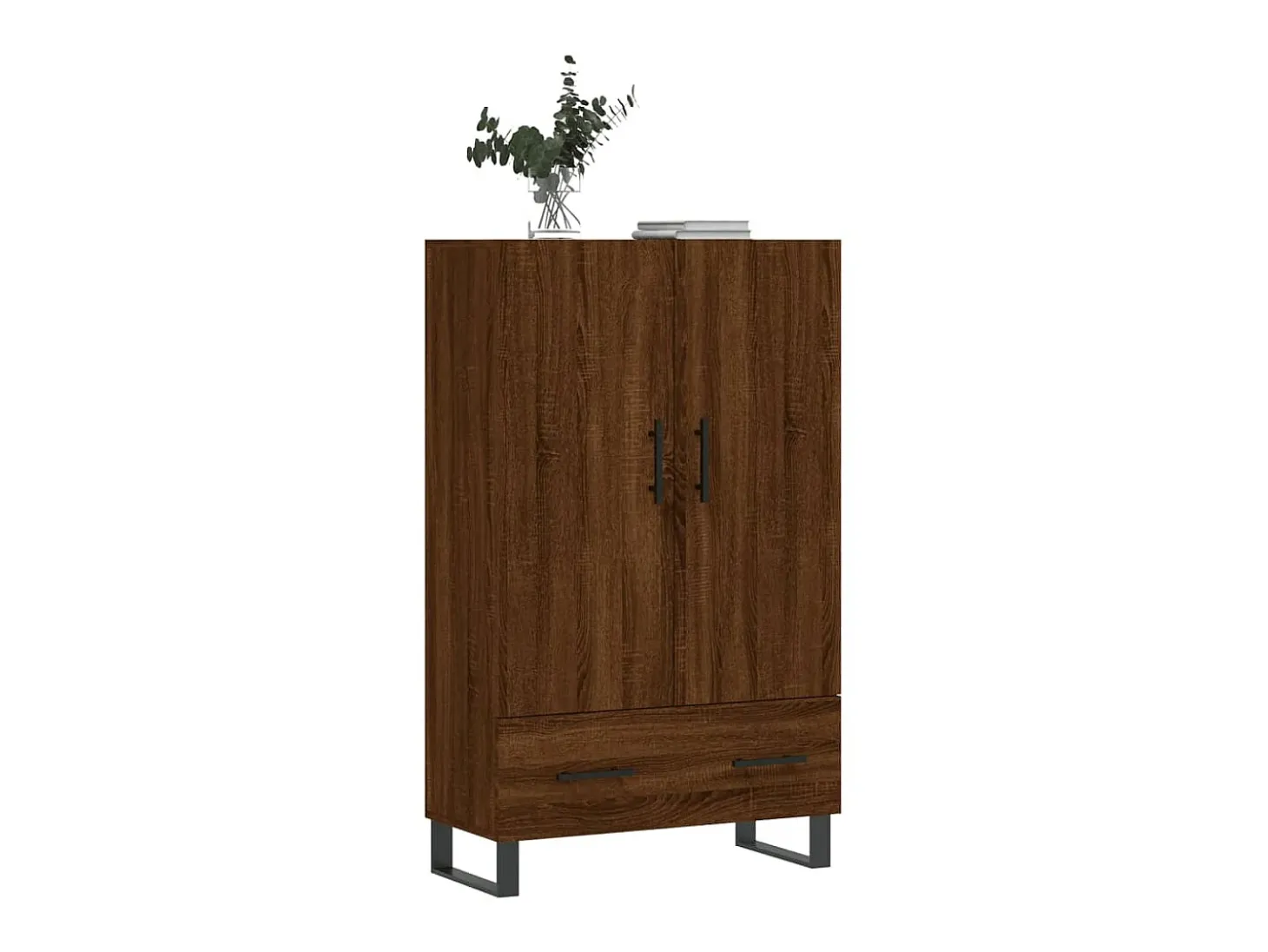 Aparador alto madera de ingeniería roble marrón 69,5x31x115 cm ES22088