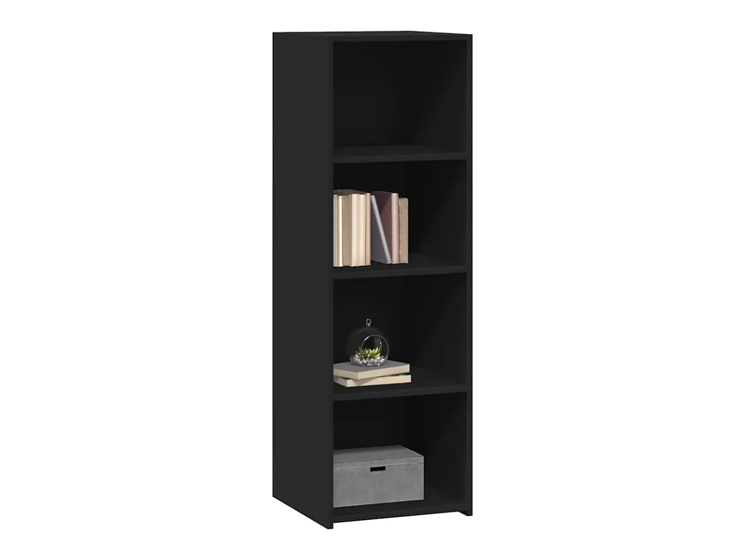 Aparador alto madera de ingeniería negro 40x41x124 cm